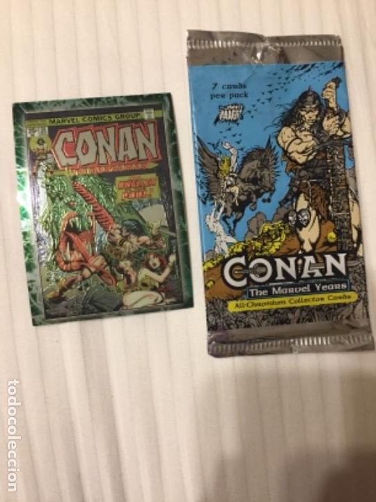 Coleccionismo cromos antiguos: CONAN SOBRE VAC&Iacute;O Y CROMO ESPECTACULAR NUEVO - Foto 1