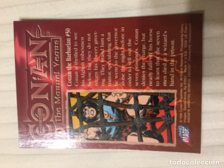 Coleccionismo cromos antiguos: CONAN SOBRE VAC&Iacute;O Y CROMO ESPECTACULAR NUEVO - Foto 3