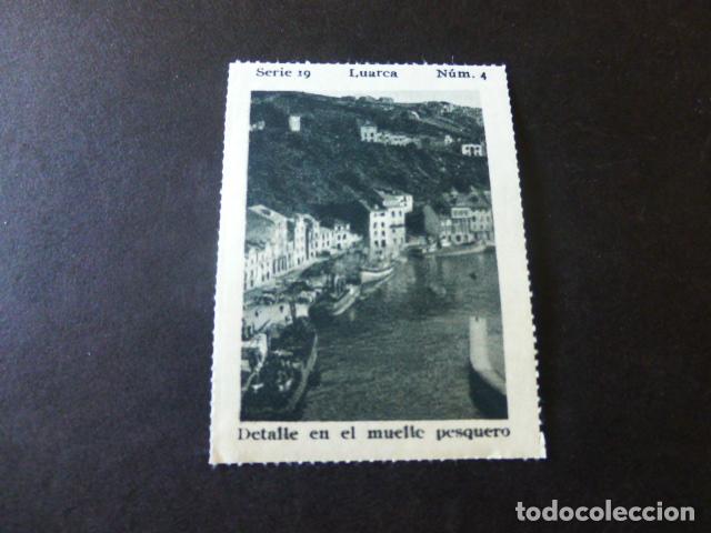 Colecionismo Cromos antigos: LUARCA ASTURIAS DETALLE EN EL MUELLE PESQUERO CROMO A&Ntilde;OS 30
