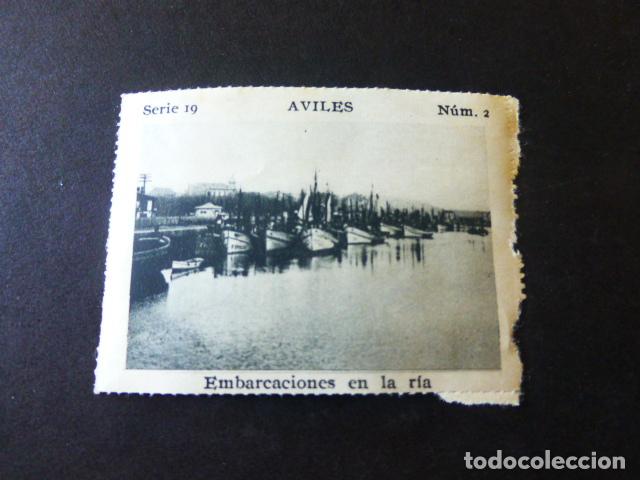 Collectable Antique Stickers: AVILES ASTURIAS EMBARCACIONES EN LA RIA CROMO A&Ntilde;OS 30