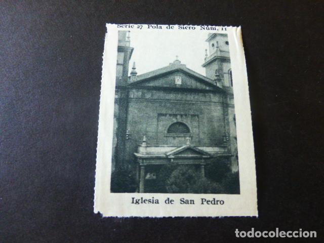 Collectable Antique Stickers: POLA DE SIERO ASTURIAS IGLESIA DE SAN PEDRO ANTIGUO CROMO A&Ntilde;OS 30