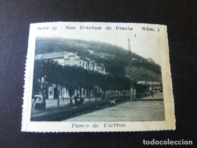 Coleccionismo cromos antiguos: SAN ESTEBAN DE PRAVIA ASTURIAS PASEO DE FIERROS ANTIGUO CROMO A&Ntilde;OS 30