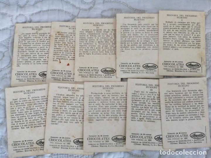 Coleccionismo cromos antiguos: HISTORIA DEL PROGRESO HUMANO (VERSI&Oacute;N PEQUE&Ntilde;A). COMPLETA 36 CROMOS. CHOCOLATES AMATLLER. - Foto 4