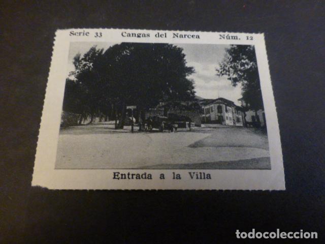 Collectable Antique Stickers: CANGAS DE NARCEA ASTURIAS ENTRADA A LA VILLA ANTIGUO CROMO A&Ntilde;OS 30