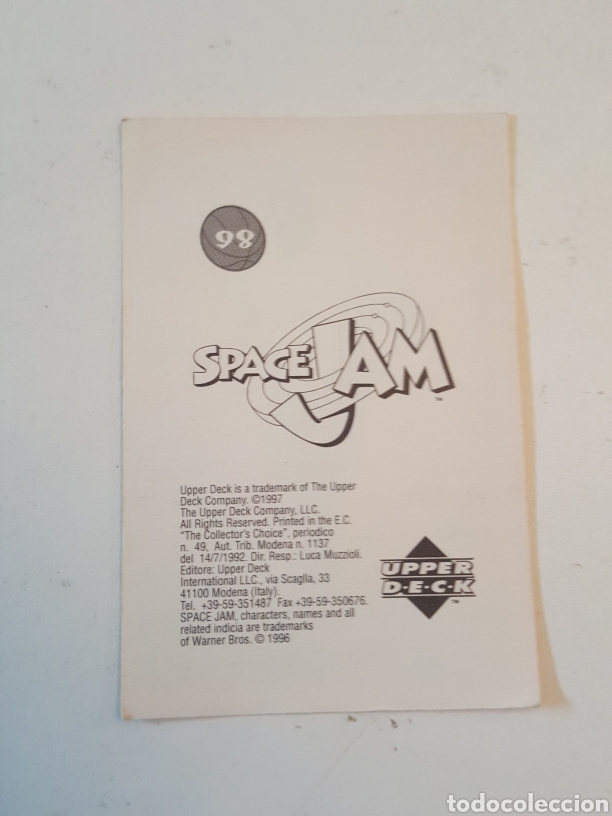 Coleccionismo cromos antiguos: Cromo Space Jam N&deg; 98 Upper Deck 1997 - Foto 2