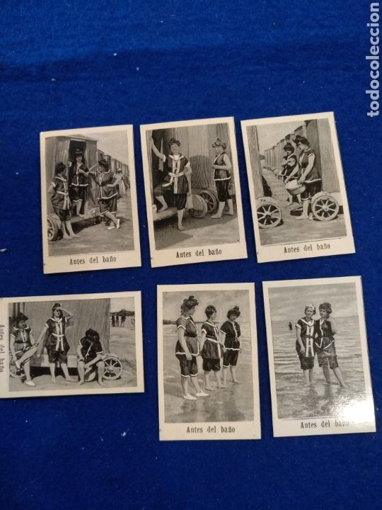 Coleccionismo cromos antiguos: Antigua colecci&oacute;n de 6 cromos. Fototipias y (Antes del Ba&ntilde;o)