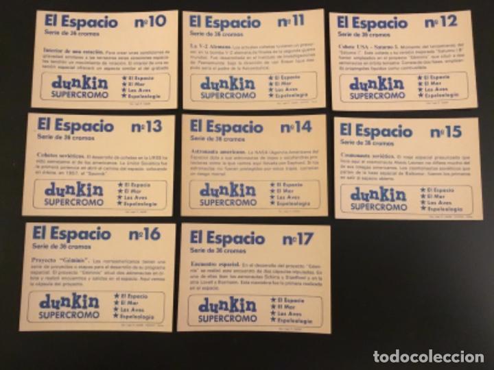 Coleccionismo cromos antiguos: S&uacute;percromo dunkin El espacio completa serie 36 cromos - Foto 5