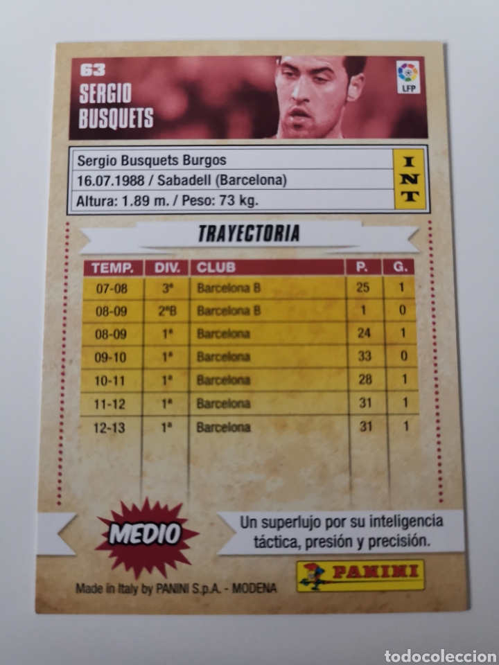 Coleccionismo cromos antiguos: Sergio Busquets 63 megacracks 2013-2014 MGK - Foto 2