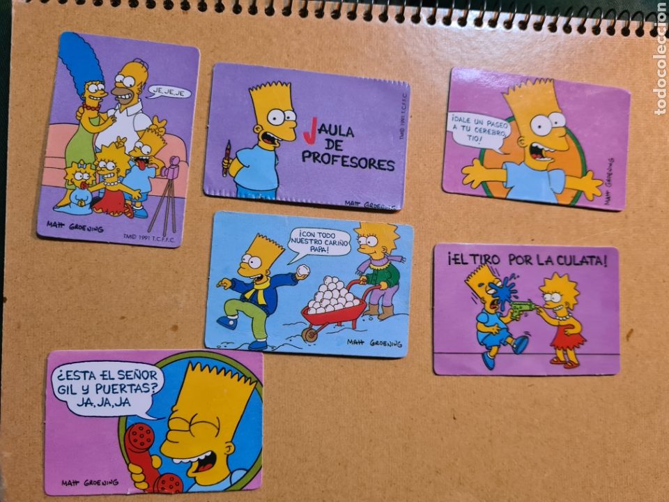 Coleccionismo Cromos antiguos: 6 ADHESIVOS SIMPSONS. BOLLYCAO.