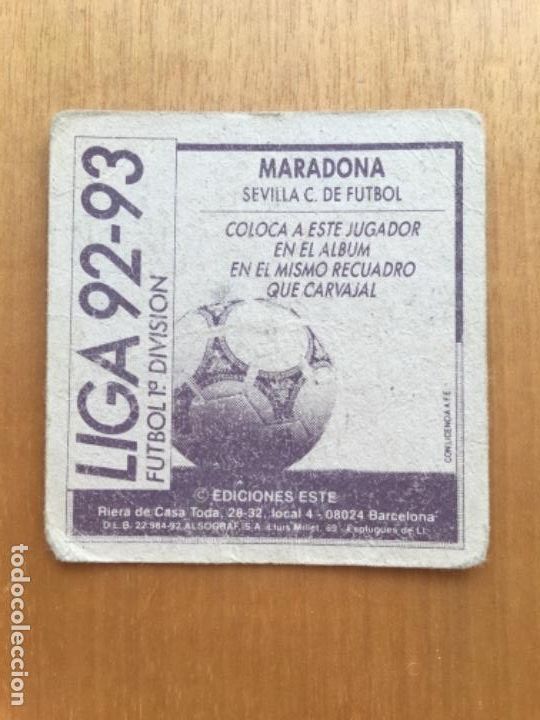 Coleccionismo cromos antiguos: Este 92-93 Maradona nunca pegado - Foto 2