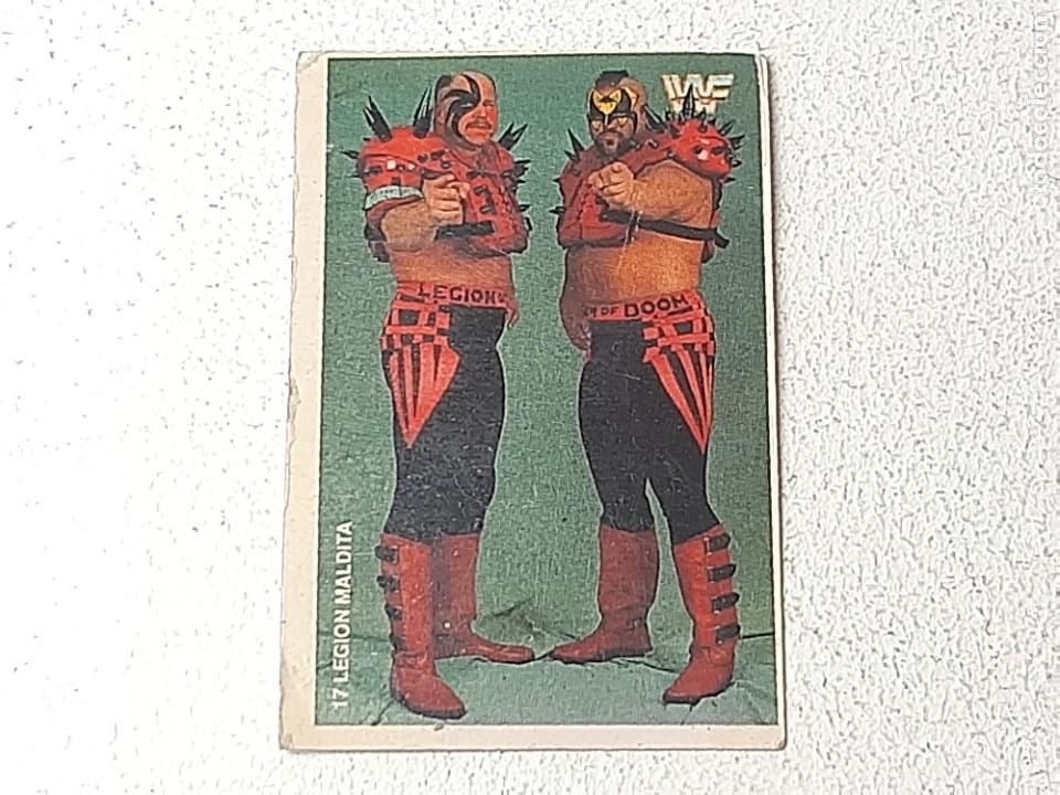 Coleccionismo cromos antiguos: PHOSKITOS : ANTIGUO CROMO N&ordm; 17 WF SUPER STARS PRESSING CATCH LA LEGION MALDITA - A&Ntilde;OS 90 SIN PEGAR