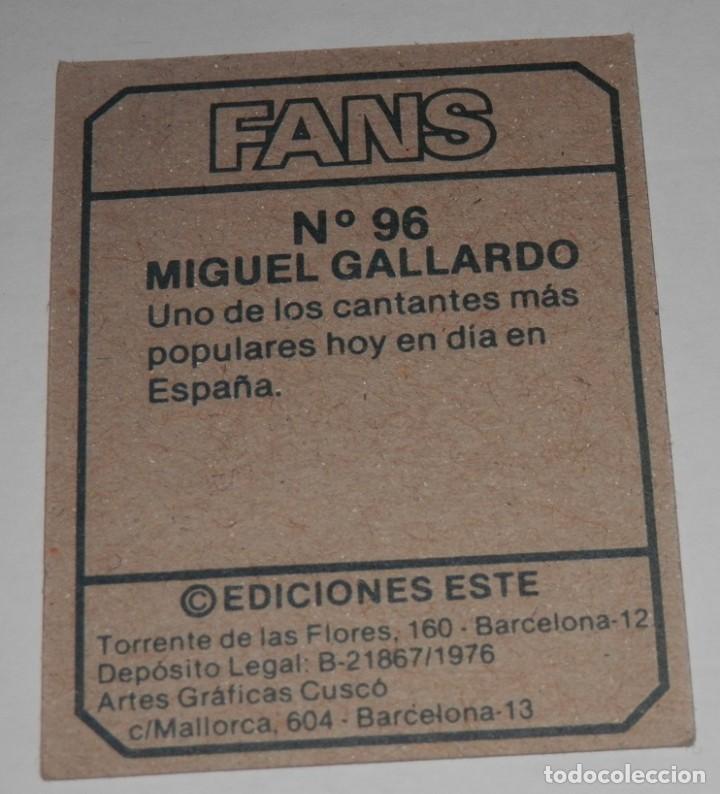 Coleccionismo cromos antiguos: CROMO DE LA SERIE FANS N&ordm; 96 - Foto 2