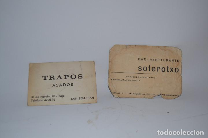 Collectable Antique Stickers: 2 TARJETAS ANTIGUAS DE BARES DE SAN SEBASTIAN