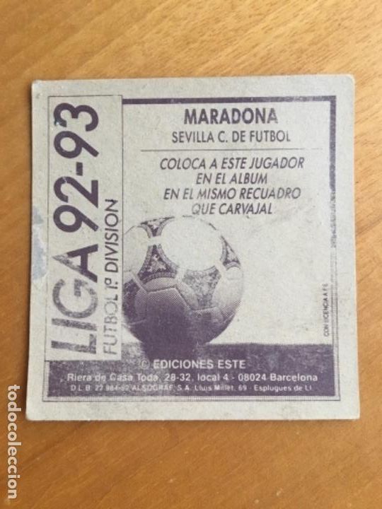 Coleccionismo cromos antiguos: Este 92-93 maradona coloca - Foto 2
