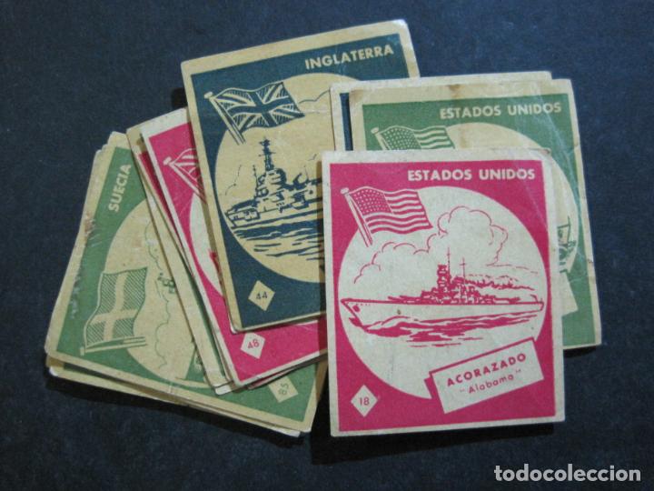 Collezionismo Figurine antiche: JUEGO DE LAS BATALLAS NAVALES-LOTE DE 16 CROMOS ANTIGUOS-VER FOTOS-(76.634)
