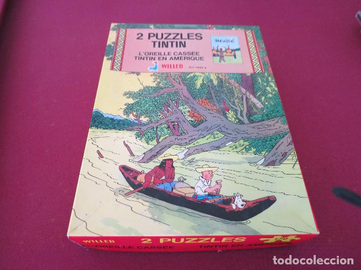 Coleccionismo cromos antiguos: 2 PUZZLES TINTIN L'OREILLE CASSEE TINTIN EN AMERIQUE WILLEB TINTIN EN AMERICA LA OREJA ROTA