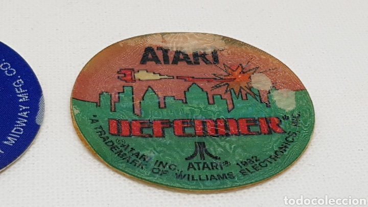 Coleccionismo cromos antiguos: PEGATINAS JUEGOS ATARI DEFENDER 1982 Y PAC - MAN - Foto 3
