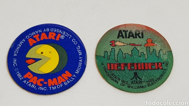 Coleccionismo cromos antiguos: PEGATINAS JUEGOS ATARI DEFENDER 1982 Y PAC - MAN - Foto 1