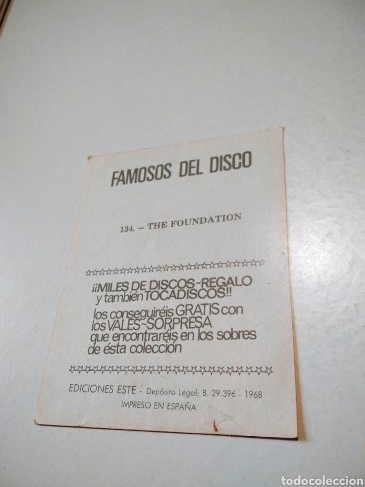 Coleccionismo cromos antiguos: Famosos del disco, the foundation - Foto 2