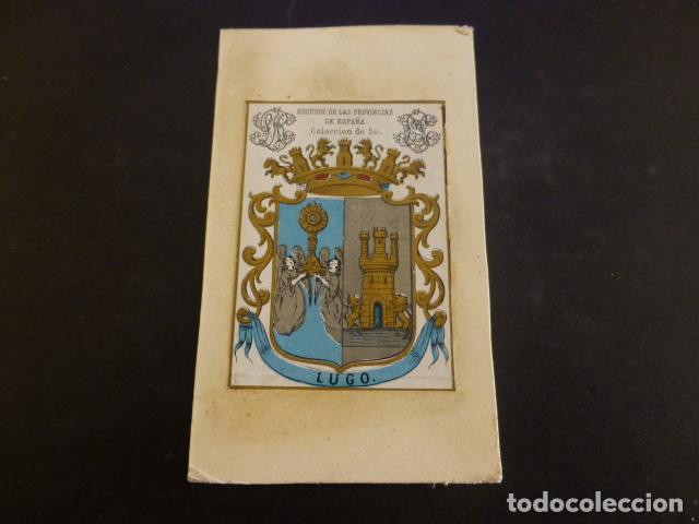 Collectable Antique Stickers: LUGO ESCUDO DE LA PROVINCIA CROMO MONTADO SOBRE CARTON HACIA 1860