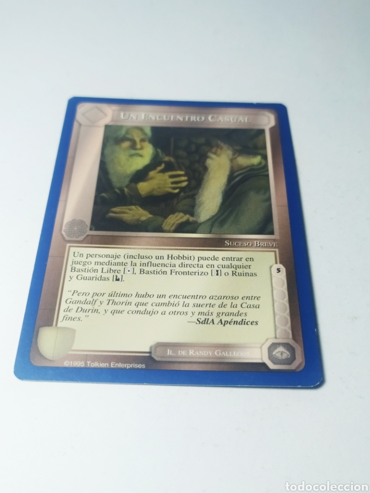 Colecionismo Cromos antigos: Carta/card El se&ntilde;or de los anillos SATM. Borde azul. 1995 .Un encuentro casual.