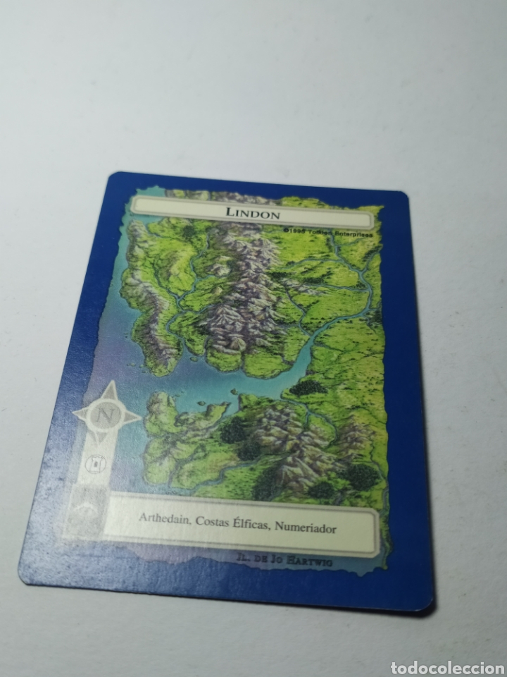 Colecionismo Cromos antigos: Carta/card El se&ntilde;or de los anillos SATM. Borde azul. 1995 .Lindon.