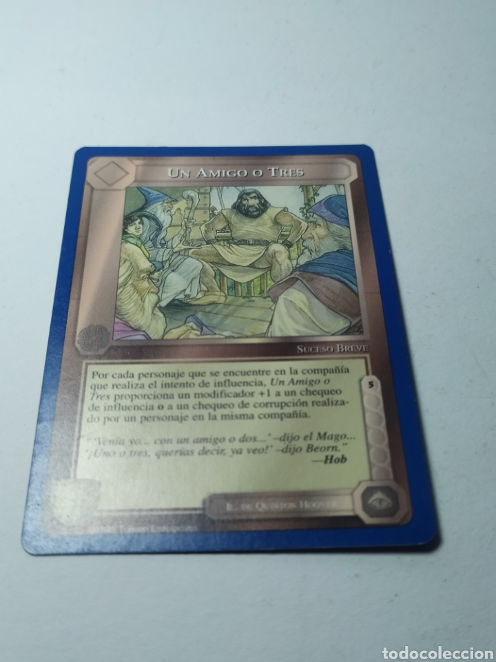 Coleccionismo cromos antiguos: Carta/card El se&ntilde;or de los anillos SATM. Borde azul. 1995 .Un amigo o tres