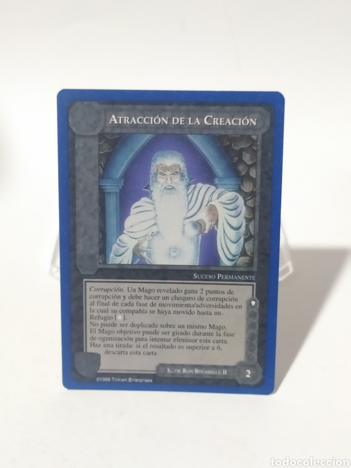 Coleccionismo Cromos antiguos: Card/Carta El se&ntilde;or de los anillos SATM 1995 . Borde azul.Atraccion de la creaci&oacute;n.