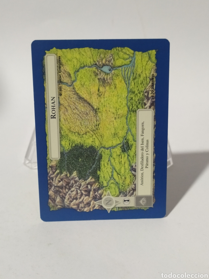 Collectable Antique Stickers: Card/Carta El se&ntilde;or de los anillos SATM 1995 . Borde azul.Rohan
