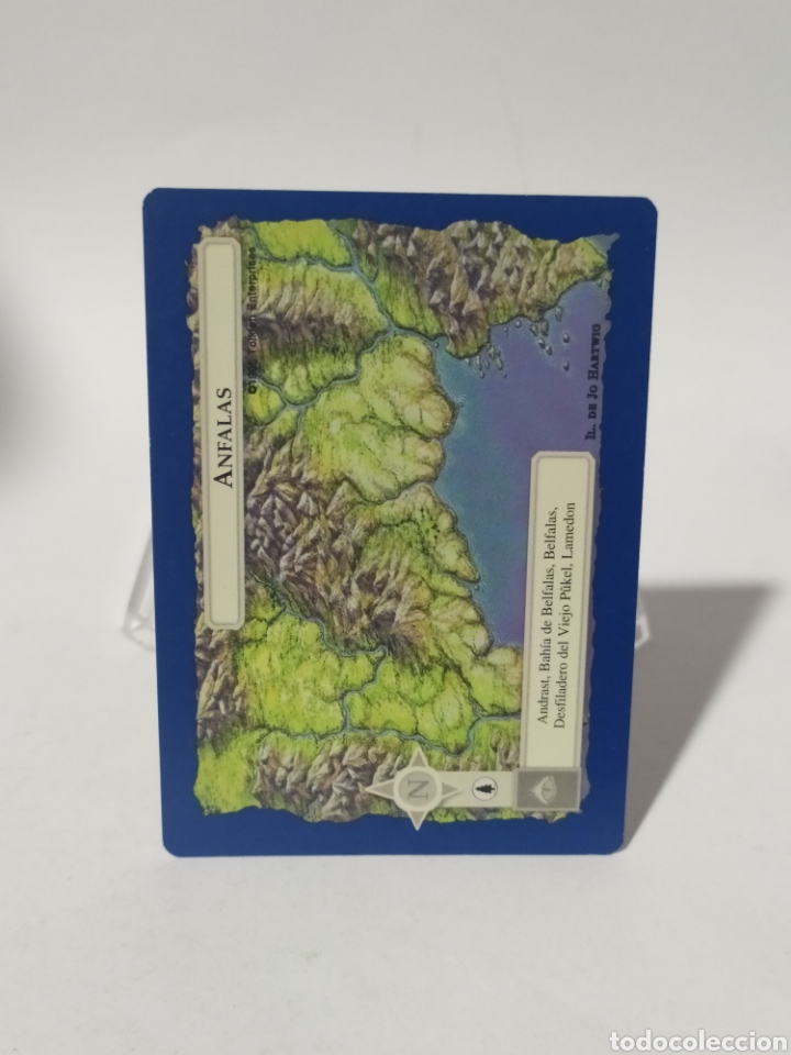 Collectable Antique Stickers: Card/Carta El se&ntilde;or de los anillos SATM 1995 . Borde azul.Anfalas