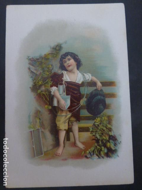 Colecionismo Cromos antigos: NI&Ntilde;O CAMPESINO ANTIGUO CROMO SIGLO XIX