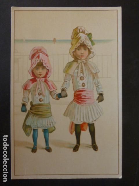 Sammeln alte Sammelbilder: NI&Ntilde;AS ELEGANTES ANTIGUO CROMO SIGLO XIX
