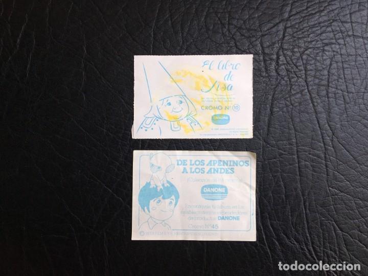 Coleccionismo cromos antiguos: Cromos Danone David el gnomo(Libro de Lisa) y Marco - Foto 2