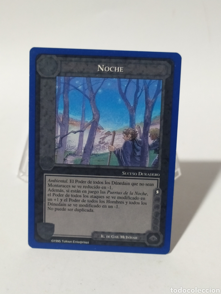 Collectable Antique Stickers: Card/Cromo El se&ntilde;or de los anillos. SATM.1995.Borde azul.Noche.