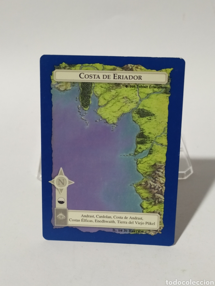 Collectable Antique Stickers: Card/Cromo El se&ntilde;or de los anillos. SATM.1995.Borde azul.Costa de Eriador.