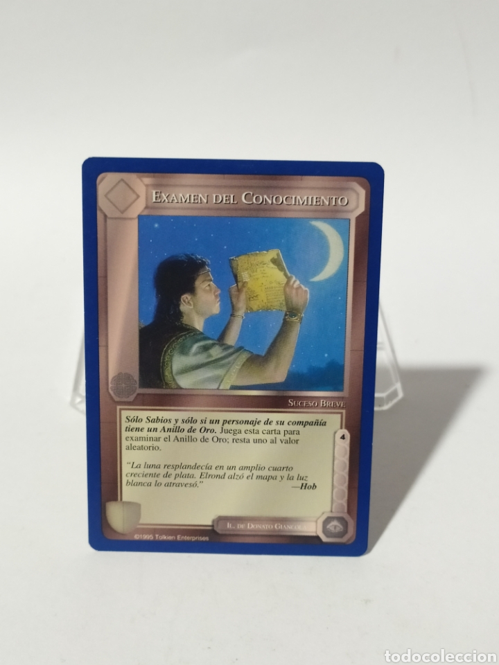 Colecionismo Cromos antigos: Card/Cromo El se&ntilde;or de los anillos. SATM.1995.Borde azul.Examen del conocimiento.