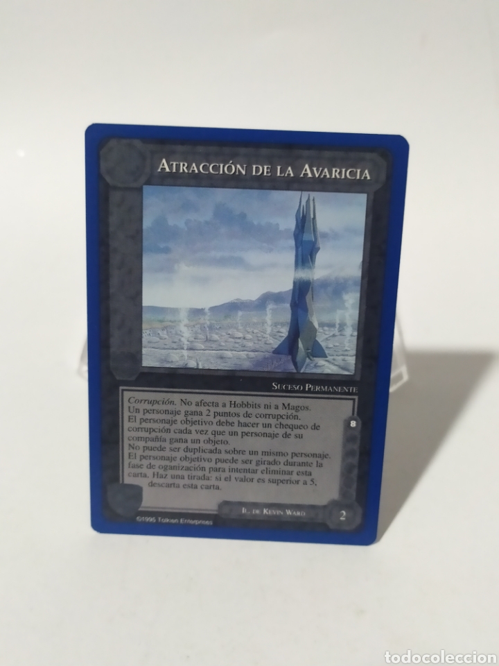 Colecionismo Cromos antigos: Card/Cromo El se&ntilde;or de los anillos. SATM.1995.Borde azul.Atraccion de la avaricia.
