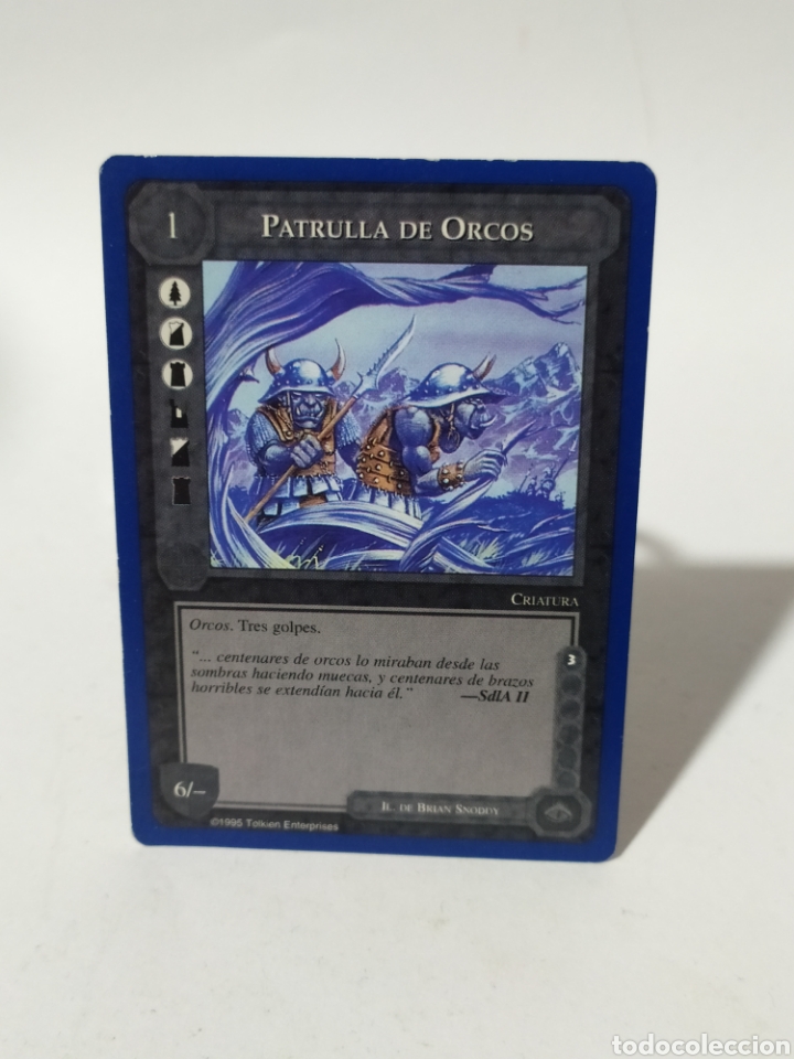 Colecionismo Cromos antigos: Card/Cromo El se&ntilde;or de los anillos. SATM. 1995.Borde Azul.Patrulla de orcos.