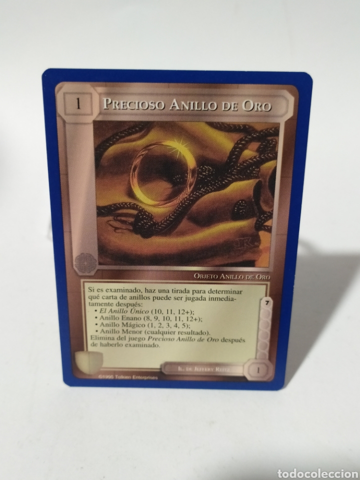Colecionismo Cromos antigos: Card/Cromo El se&ntilde;or de los anillos. SATM. 1995.Borde Azul. Precioso anillo de oro