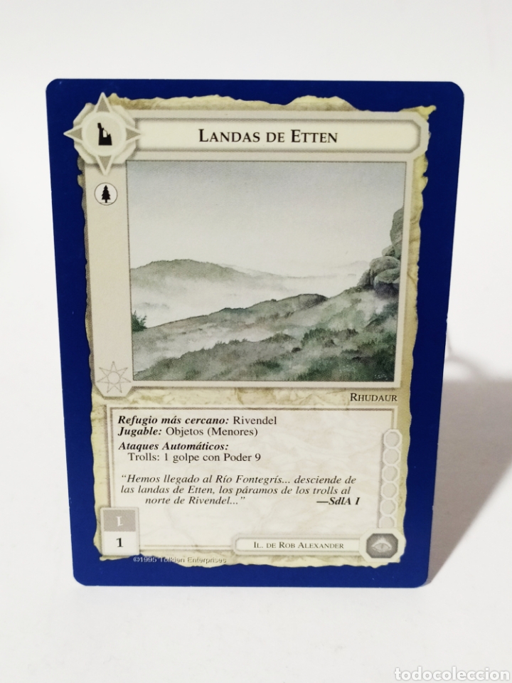 Collectable Antique Stickers: Card/Cromo El se&ntilde;or de los anillos.SATM.1995.Borde azul. Landas de etten.