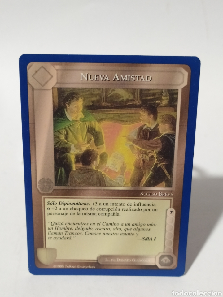 Sammeln alte Sammelbilder: Card/Cromo El se&ntilde;or de los anillos.SATM.1995.Borde azul. Nueva amistad.