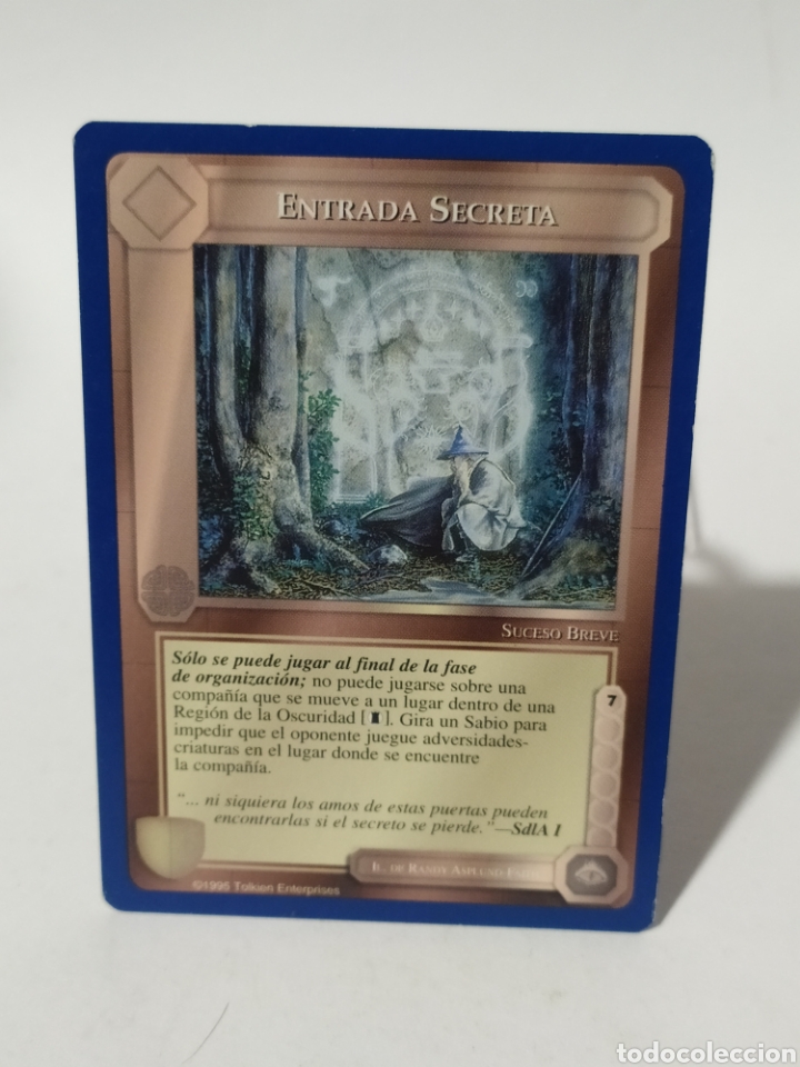 Colecionismo Cromos antigos: Card/Cromo El se&ntilde;or de los anillos.SATM.1995.Borde azul. Entrada secreta.