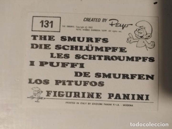 Coleccionismo cromos antiguos: Cromo Los pitufos Panini N&deg; 131 (nunca pegado) - Foto 2