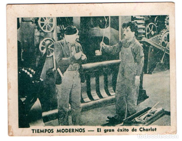 Coleccionismo Cromos antiguos: CROMO - TIEMPOS MODERNOS - EL CRAN &Eacute;XITO DE CHARLOT CHALES CHAPLIN - N&ordm; 24 - CUPONES LA ACCI&Oacute;N