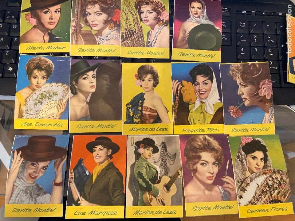 Coleccionismo cromos antiguos: cromos 7 sarita montiel diferentes 2 marisa de leza 1 carmen flores 1 paquita rico y otras casa