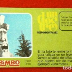 Colecionismo Cromos antigos: CROMO Nº 23 - UN DOS TRES - BIMBO (1976) PASTELITOS BUCANEROS - TUNOS - FICHA TARJETA PREGUNTA. Lote 237803425