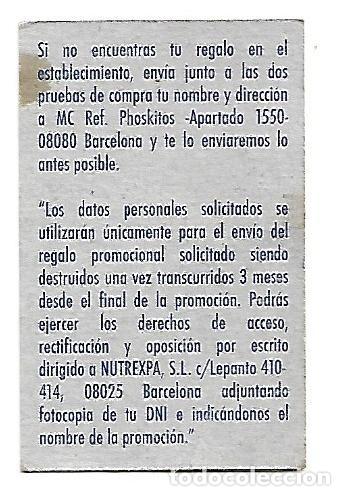 Coleccionismo cromos antiguos: cromo phoskitos 1 punto - Foto 2