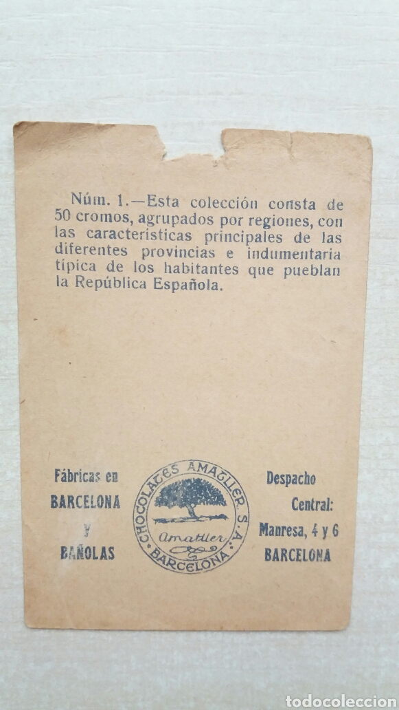 Coleccionismo cromos antiguos: Cromo las 49 provincias espa&ntilde;olas 1. Chocolates Amatller. - Foto 2