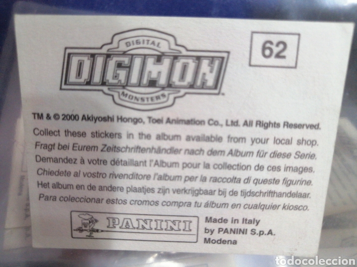 Coleccionismo cromos antiguos: DIGIMON NUMERO 62 - Foto 2