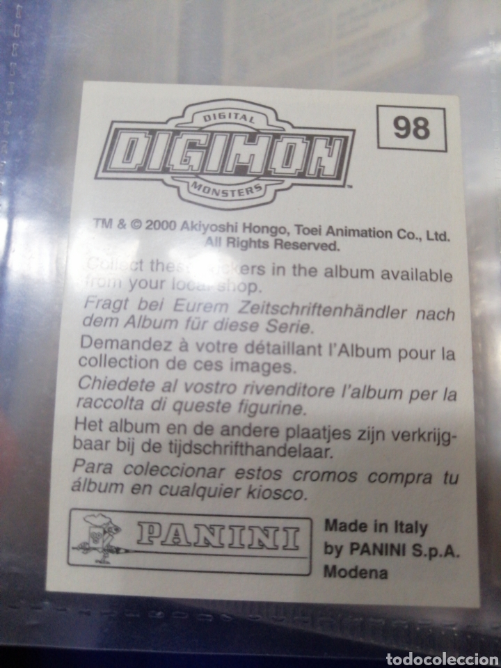 Coleccionismo cromos antiguos: DIGIMON NUMERO 98 - Foto 2